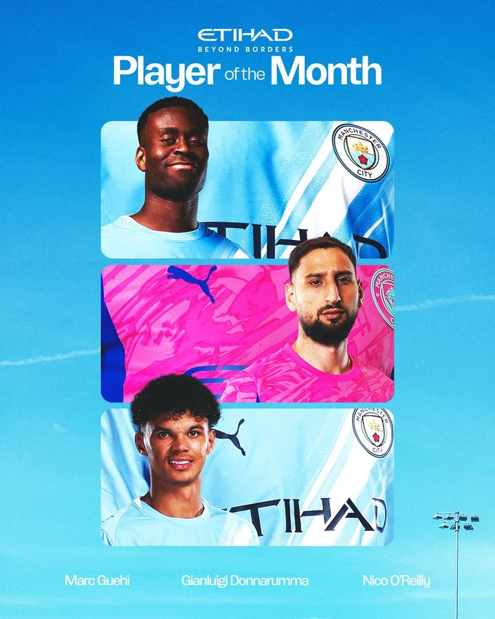 开云体育入口-曼城2月队内最佳候选：格伊、多纳鲁马、奥赖利